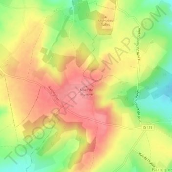 Mappa topografica Mont de la Louve, altitudine, rilievo
