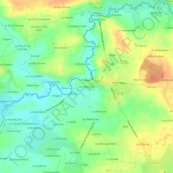 Mappa topografica Les Aiguisons, altitudine, rilievo