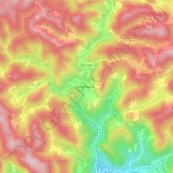Mappa topografica Vila Maria, altitudine, rilievo