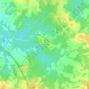 Mappa topografica Spring Valley, altitudine, rilievo