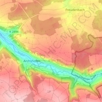Mappa topografica Schön, altitudine, rilievo