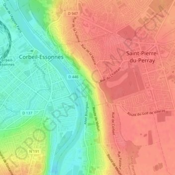 Mappa topografica Montgardé, altitudine, rilievo