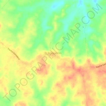 Mappa topografica El Boquerón, altitudine, rilievo