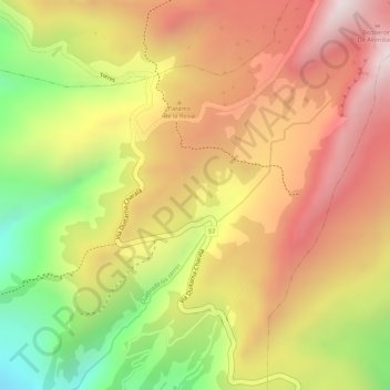 Mappa topografica Paramo La Rusia, altitudine, rilievo