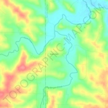 Mappa topografica Kohl City, altitudine, rilievo