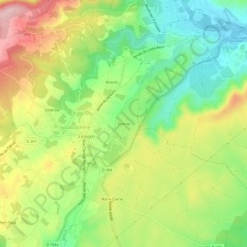 Mappa topografica Drôme, altitudine, rilievo