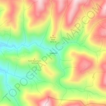 Mappa topografica Unahala, altitudine, rilievo
