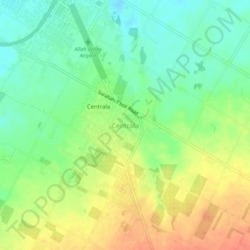 Mappa topografica Centrala, altitudine, rilievo