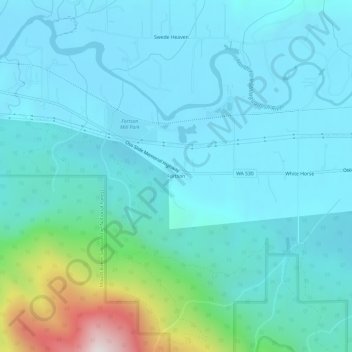 Mappa topografica Fortson, altitudine, rilievo