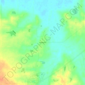 Mappa topografica Amherst, altitudine, rilievo