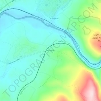 Mappa topografica Torrance, altitudine, rilievo