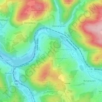 Mappa topografica Auf'm Löh, altitudine, rilievo