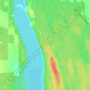 Mappa topografica Green Lake, altitudine, rilievo