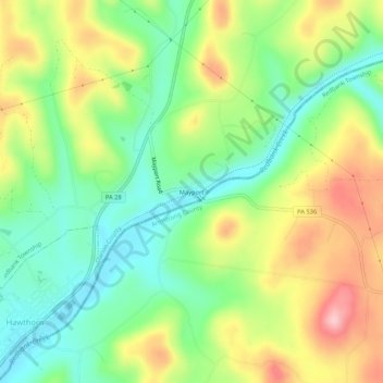 Mappa topografica Mayport, altitudine, rilievo