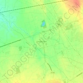Mappa topografica Contrada Spina, altitudine, rilievo
