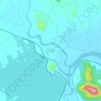 Mappa topografica Sorada, altitudine, rilievo