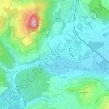 Mappa topografica Welschingen, altitudine, rilievo
