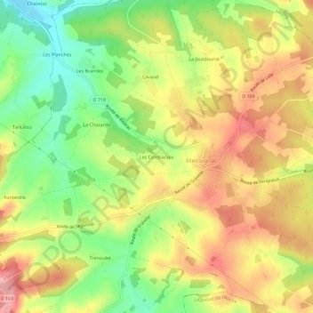 Mappa topografica Les Combaraux, altitudine, rilievo