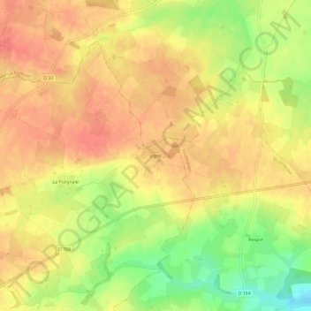 Mappa topografica Ligné, altitudine, rilievo