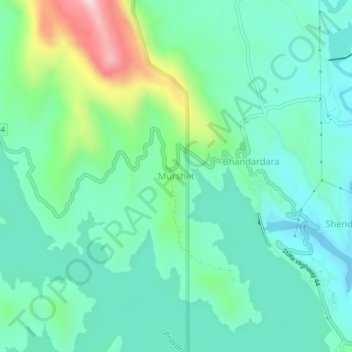 Mappa topografica Murshet, altitudine, rilievo