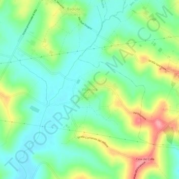 Mappa topografica Villanova, altitudine, rilievo