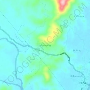 Mappa topografica Masalong, altitudine, rilievo