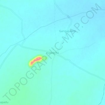 Mappa topografica Konidena, altitudine, rilievo