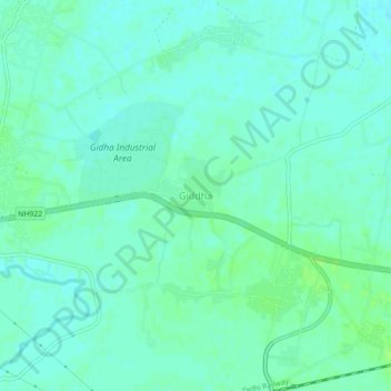 Mappa topografica Giddha, altitudine, rilievo