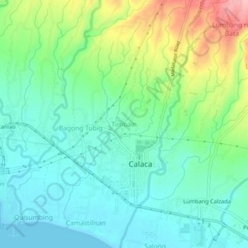 Mappa topografica Timbain, altitudine, rilievo