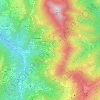 Mappa topografica Trafficanti, altitudine, rilievo