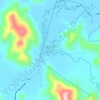 Mappa topografica Barutuan, altitudine, rilievo