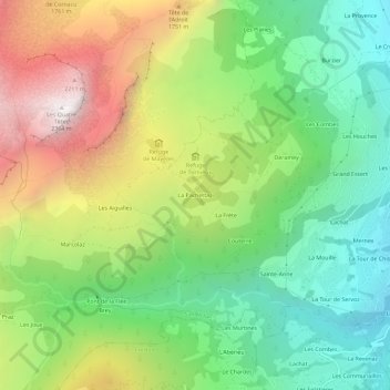 Mappa topografica La Pachettaz, altitudine, rilievo