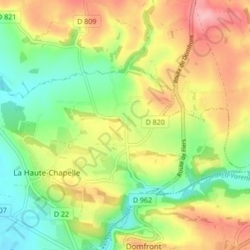 Mappa topografica Le Defais, altitudine, rilievo