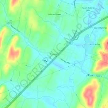 Mappa topografica Prospect, altitudine, rilievo