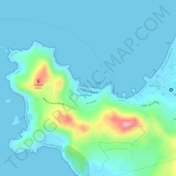 Mappa topografica Playa Hermosa, altitudine, rilievo