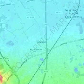Mappa topografica Don Hua Lo, altitudine, rilievo