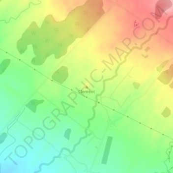 Mappa topografica Clement, altitudine, rilievo