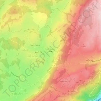 Mappa topografica Le Bas de la Motte, altitudine, rilievo