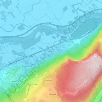 Mappa topografica Font Besset, altitudine, rilievo