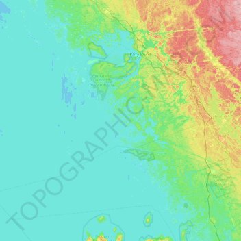Mappa topografica Deer Horn Island, altitudine, rilievo