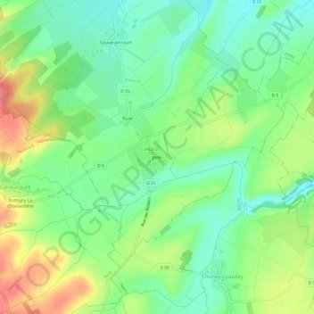 Mappa topografica Velle, altitudine, rilievo