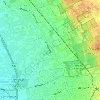 Mappa topografica Doesburger Buurt, altitudine, rilievo
