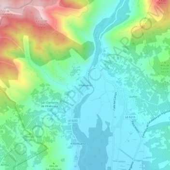 Mappa topografica Villabuena, altitudine, rilievo