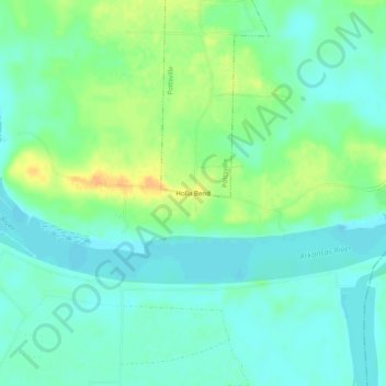 Mappa topografica Holla Bend, altitudine, rilievo