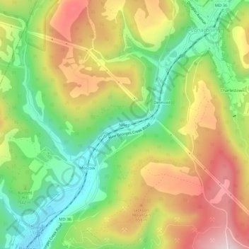 Mappa topografica Nikep, altitudine, rilievo