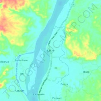 Mappa topografica Lal-lo, altitudine, rilievo