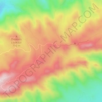 Mappa topografica Chinese Wall, altitudine, rilievo