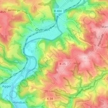 Mappa topografica Lölsberg, altitudine, rilievo