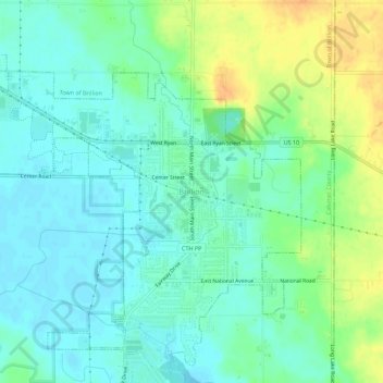 Mappa topografica Brillion, altitudine, rilievo