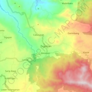 Mappa topografica Tagoloan, altitudine, rilievo